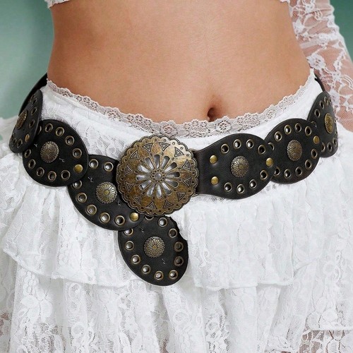 Retro design wide belt western - belt,