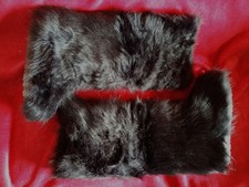 Black Knee Length Faux Fur Yeti Boots. Size 7. New.