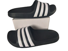 adidas Slides Sandals Unisex Children Size 5YUK 38EU logo Black white Sandals Ex