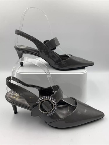 New grey patent kitten - new,