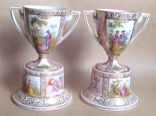 Vienna porcelain pair - porcelain, 5¼"