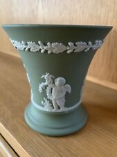 Wedgewood Jasperware Seasons Posy Pot Sage Green 9cm Flared Vase Excellent 1983?