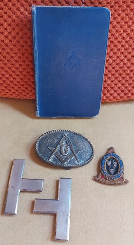 Vintage masonic belt buckle - vintage,
