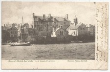 Lerwick, Shetland, Queen's Hotel, on 1904 Ramsay black-and-white postcard