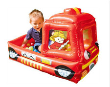 Chad Valley 2 in 1 Inflatable Kids Fire Engine Swimming Pool & Ball Pit + 102cm