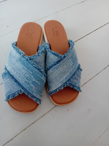 Tom blue denim slides size - blue,