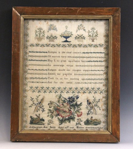 Two antique samplers - two,