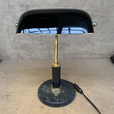 Bankers Desk Lamp Black Glass
