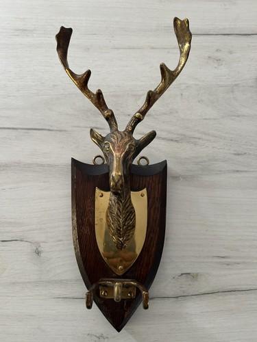 Vintage brass stag - stag, on