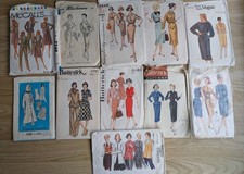 Set of 11 Vintage Sewing Patterns Vogue, Butterick, Blackmore, Simplicity Etc