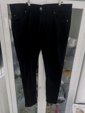 Mens Black Jeans W36 S Straight Leg Light Weight Summer Jeans