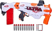 Nerf Ultra Focus Motorised Blaster, 10 AccuStrike Ultra Darts, Stock With Clip