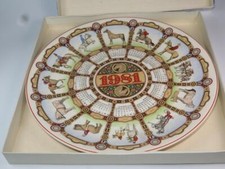 Collectable Wedgwood China Calendar Plate HORSES 1981 in Original Box