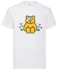 Pudsey Bear 2025 T Boys Girls White School T Shirt Fancy Dress Spotty Nursery Te