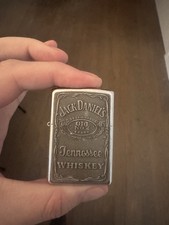 Zippo Lighter Jack Daniels No.7 Chrome August 2003 Good Used Condition