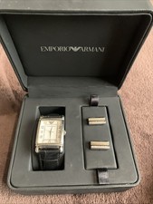 Emporio Armani Watch With Silver Cufflinks