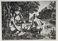 Nymphs Bathing by William Morgan - Antique Print 1928