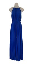 Ted Baker Hanna Pleated Chain Neck Maxi Dress Royal Blue TB 1 UK 8