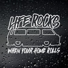 Life Rocks When Your Home Rolls T25 Campervan Sticker - T3 Transporter Vanlife
