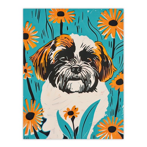 Vibrant shih tzu daisy - tzu,