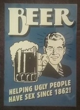 (24 x 17 inches) LAMINATED PRINT OF AN OLD CLASSIC FUNNY BEER ADVERTISING POSTER