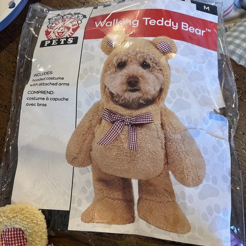 Walking teddy bear dog costume - walking,