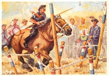 Picture Postcard> Horse, Jousting?, Ontwerp Ko Van Den Broecke, Ringsteken