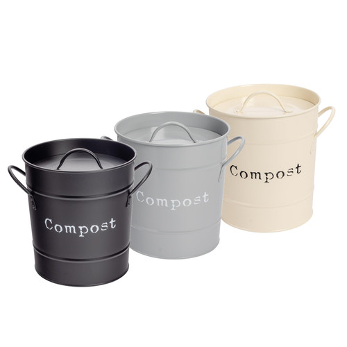 Vintage metal kitchen compost - metal,