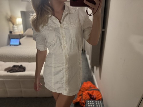 Zara white shirt dress - white,