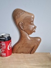 10" WOODEN CARVED BUST OF