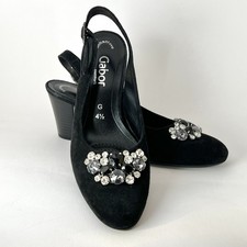 Gabor Black Suede Slingback