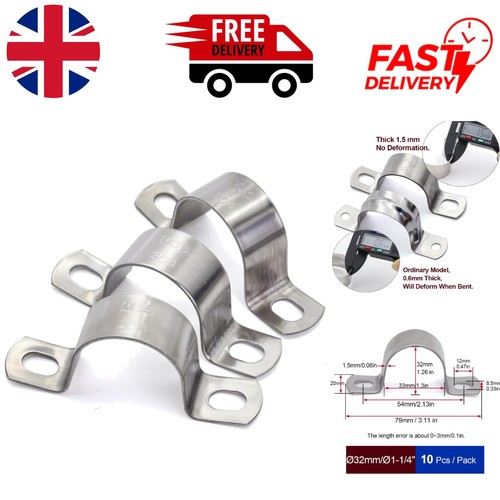Stainless steel pipe clamps - steel, u