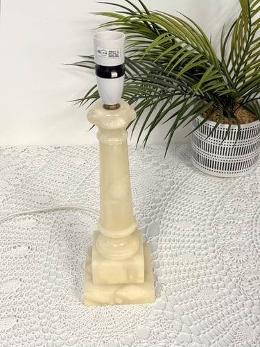 Vintage alabaster column lamp - alabaster,