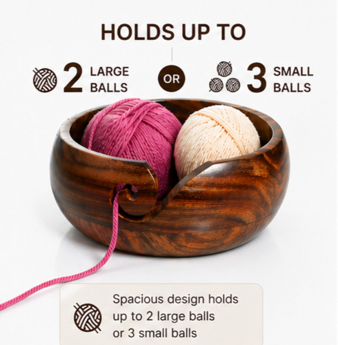 Wooden yarn bowl rosewood - yarn,