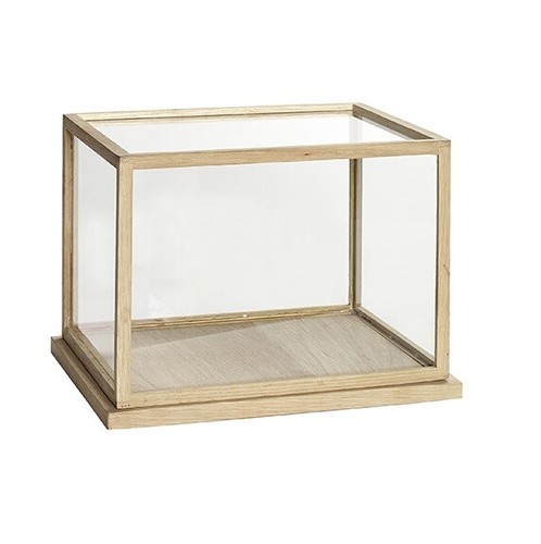 Large glass display oak - display,