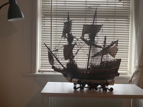 Vintage ship model golden - vintage,