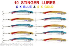 10 BLUE & GOLD STINGER LURES