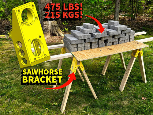 Angle support sawhorse wood - 3d,
