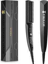 VIKICON Beard Straightener, 30s Quick Heated Brush, One Size, Black 