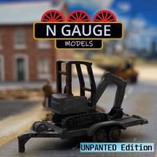UNPAINTED - N Scale Gauge 1.5t Mini Digger & Trailer  1:148 (Excavator 1:160)