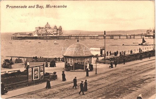 Prom bay morecambe postcard - prom, &