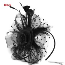 Ladies Day Flower Feather Fascinator Headband Wedding Hairband  Royal Ascot Race