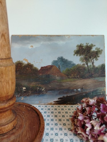 Antique painting card - painting, on