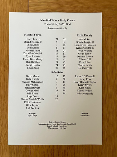 Mansfield town 2026 2027 - town, 2026-2027
