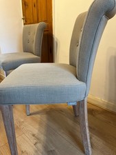 3x Neptune Mowbray Dining Chairs-Natural Oak legs-Linara Lichen Fabric