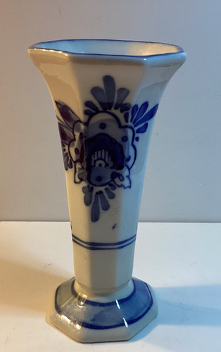 Delft blue colour flower vase - colour, vase.