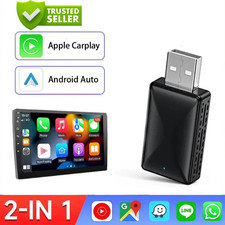 2 in 1 Wireless Android Auto Adapter Carplay Adapter USB Car Dongle Connect Box