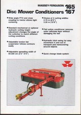 Massey Ferguson 165 and 167 Trailed Disc Mower Conditioners Brochure Leaflet