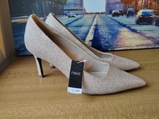 Next Gold Sparkly High Heel