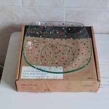 Pampered Chef Holiday Dots Square Bowl #3010 Glass Serving Bowl 24.5cm
